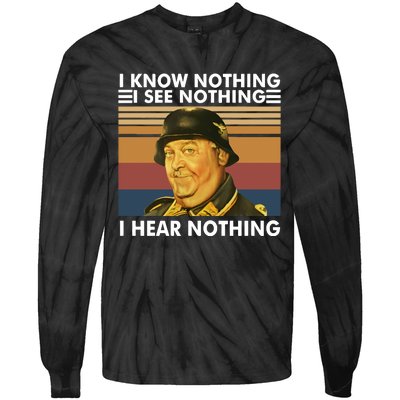 I Know Nothing See Nothing Hear Nothing Vintage Tie-Dye Long Sleeve Shirt