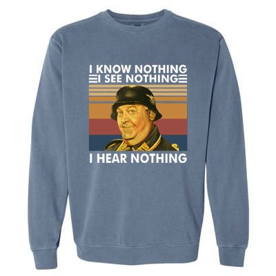 I Know Nothing See Nothing Hear Nothing Vintage Garment-Dyed Sweatshirt