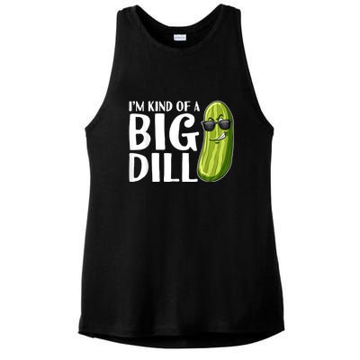 I'm Kind Of A Big Dill Funny Pickle Ladies PosiCharge Tri-Blend Wicking Tank