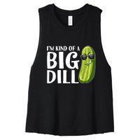 I'm Kind Of A Big Dill Funny Pickle Women's Racerback Cropped Tank