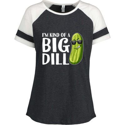 I'm Kind Of A Big Dill Funny Pickle Enza Ladies Jersey Colorblock Tee