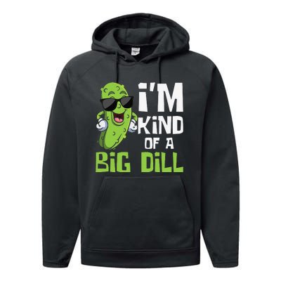 I'm Kind Of A Big Dill Pickle Cucumber Vegetable Vegan Performance Fleece Hoodie