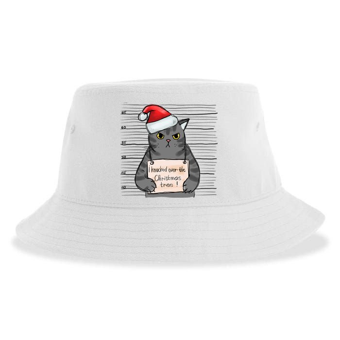 I Knocked Over The Christmas Tree Funny Cat Christmas Gift Sustainable Bucket Hat