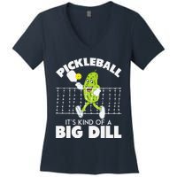 ItS Kind Of A Big Dill Funny Pickleball Paddleball Women's V-Neck T-Shirt