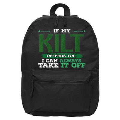 If Kilt Offends I Always Take Saint Patrick's Day Autocollan 16 in Basic Backpack
