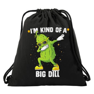 Im Kind Of Big Dill Pickle Dabbing Halloween Cucumber Drawstring Bag