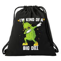 Im Kind Of Big Dill Pickle Dabbing Halloween Cucumber Drawstring Bag