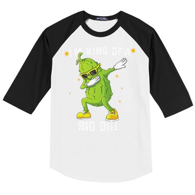 Im Kind Of Big Dill Pickle Dabbing Halloween Cucumber Baseball Sleeve Shirt