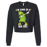 Im Kind Of Big Dill Pickle Dabbing Halloween Cucumber Cropped Pullover Crew