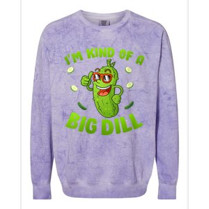 I'm Kind Of A Big Dill Pickle Cucumber Clothes VNeck Colorblast Crewneck Sweatshirt