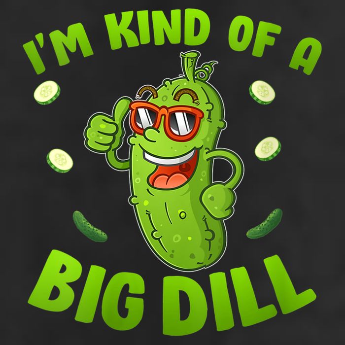 I'm Kind Of A Big Dill Pickle Cucumber Clothes VNeck Garment-Dyed Fleece Hoodie