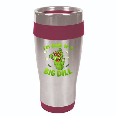 I'm Kind Of A Big Dill Pickle Cucumber Clothes VNeck 16oz Travel Tumbler