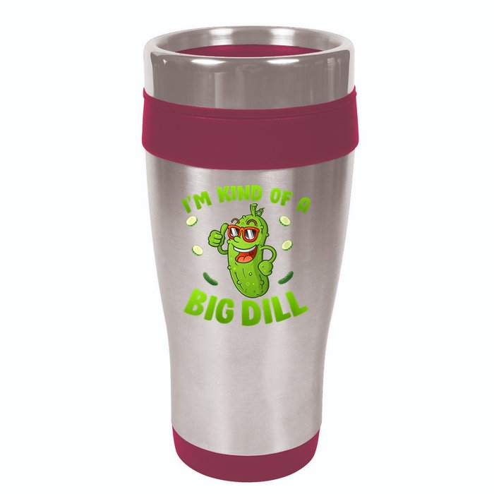 I'm Kind Of A Big Dill Pickle Cucumber Clothes VNeck 16oz Travel Tumbler