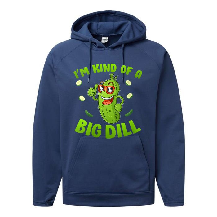 I'm Kind Of A Big Dill Pickle Cucumber Clothes VNeck Performance Fleece Hoodie