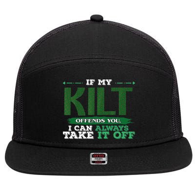 If Kilt Offends I Always Take Saint Patrick's Day Autocollan 7 Panel Mesh Trucker Snapback Hat