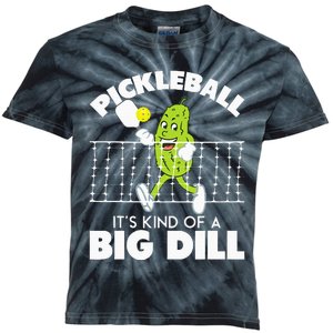 ItS Kind Of A Big Dill Funny Pickleball Paddleball Kids Tie-Dye T-Shirt