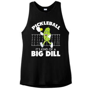 Its Kind Of A Big Dill Funny Pickleball Paddleball Ladies PosiCharge Tri-Blend Wicking Tank