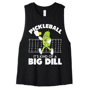 Its Kind Of A Big Dill Funny Pickleball Paddleball Women's Racerback Cropped Tank