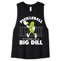 Its Kind Of A Big Dill Funny Pickleball Paddleball Women's Racerback Cropped Tank