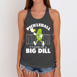 Its Kind Of A Big Dill Funny Pickleball Paddleball Women's Knotted Racerback Tank