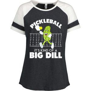 Its Kind Of A Big Dill Funny Pickleball Paddleball Enza Ladies Jersey Colorblock Tee