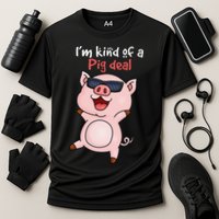 I’m kind of Pig Deal Funny Pig Cooling Performance Crew T-Shirt