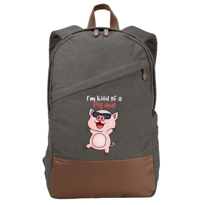 I’m kind of Pig Deal Funny Pig Cotton Canvas Backpack