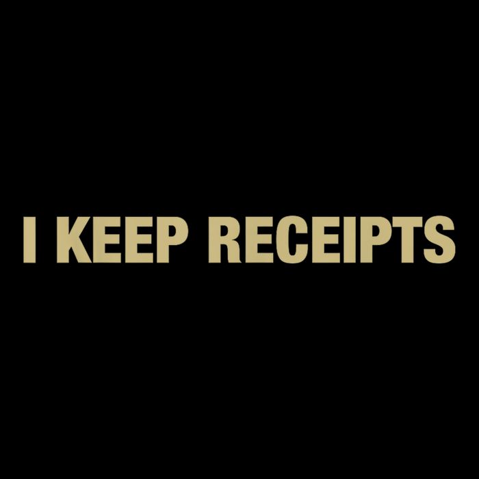 I Keep Receipts Drawstring Bag