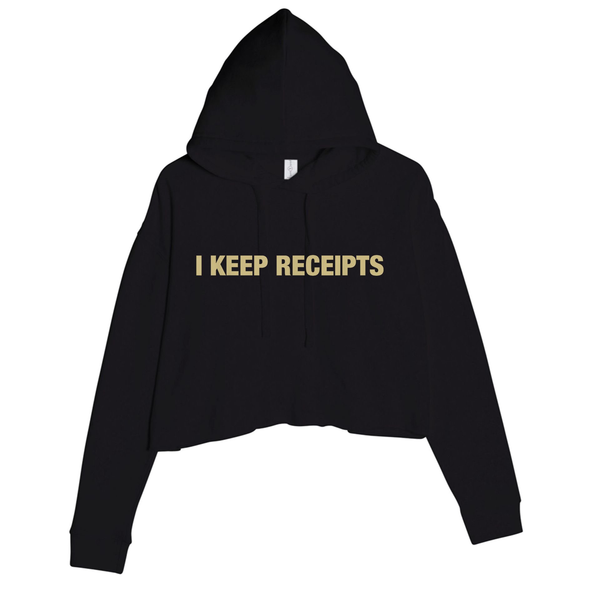 I Keep Receipts Crop Fleece Hoodie