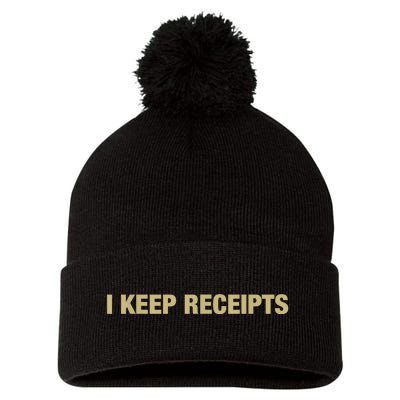 I Keep Receipts Pom Pom 12in Knit Beanie