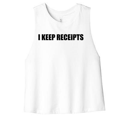 I Keep Receipts Women's Racerback Cropped Tank