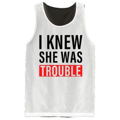 I Knew She Was Trouble Mesh Reversible Basketball Jersey Tank