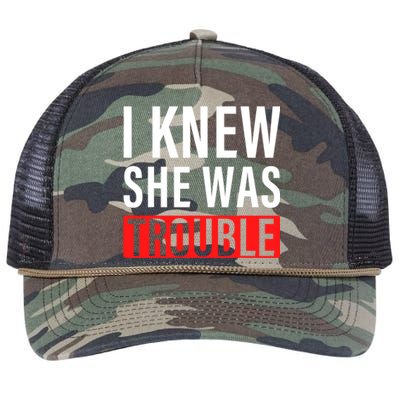 I Knew She Was Trouble Quote Retro Rope Trucker Hat Cap