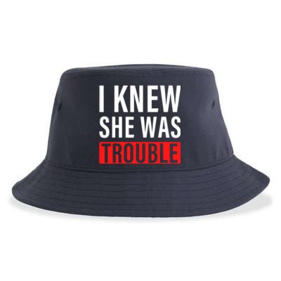 I Knew She Was Trouble Quote Sustainable Bucket Hat