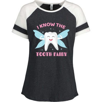 I Know The Tooth Fairy Funny Pediatric Dentist Cool Gift Enza Ladies Jersey Colorblock Tee