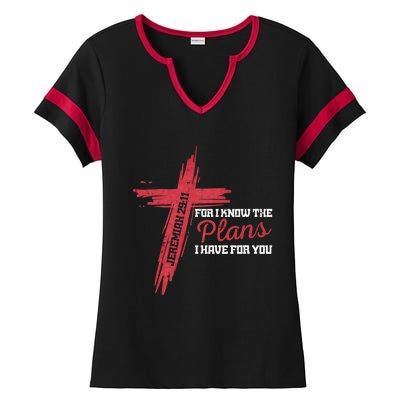 I Know The Plans I Have For You God Christian Ladies Halftime Notch Neck Tee