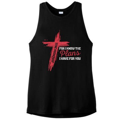 I Know The Plans I Have For You God Christian Ladies PosiCharge Tri-Blend Wicking Tank