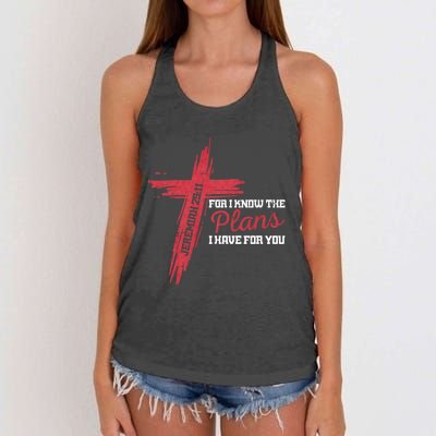 I Know The Plans I Have For You God Christian Women's Knotted Racerback Tank