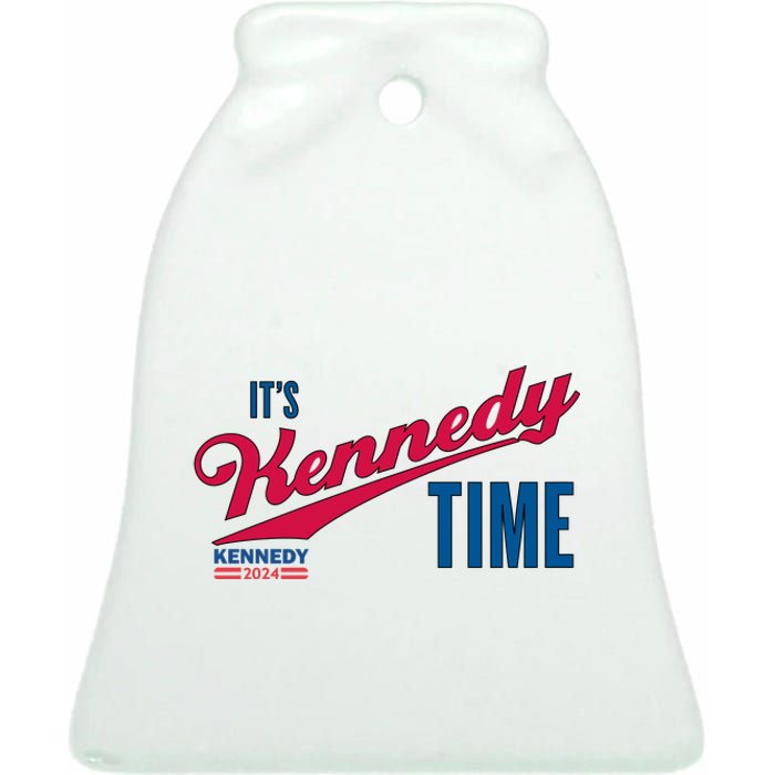 Its Kennedy Time RFK For President 2024 Ceramic Bell Ornament