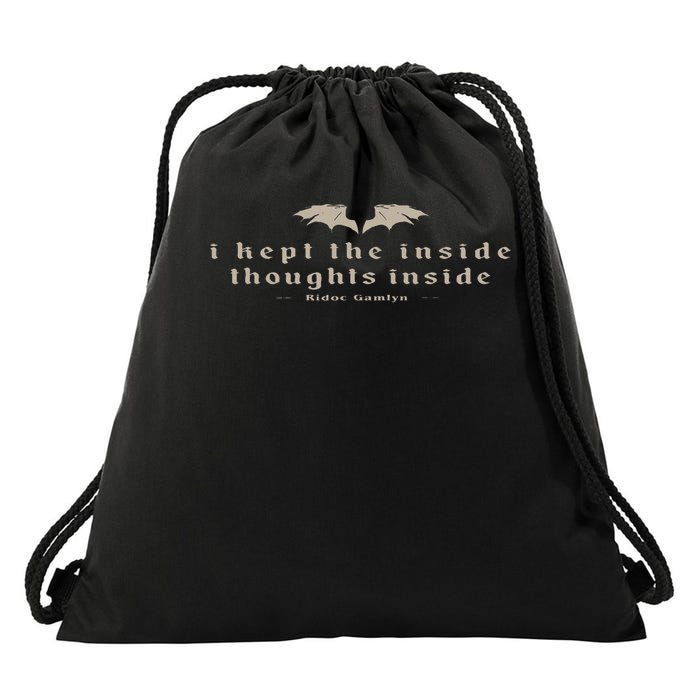 I Kept The Inside Thoughts Inside Bookish Drawstring Bag