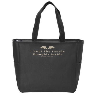 I Kept The Inside Thoughts Inside Bookish Zip Tote Bag