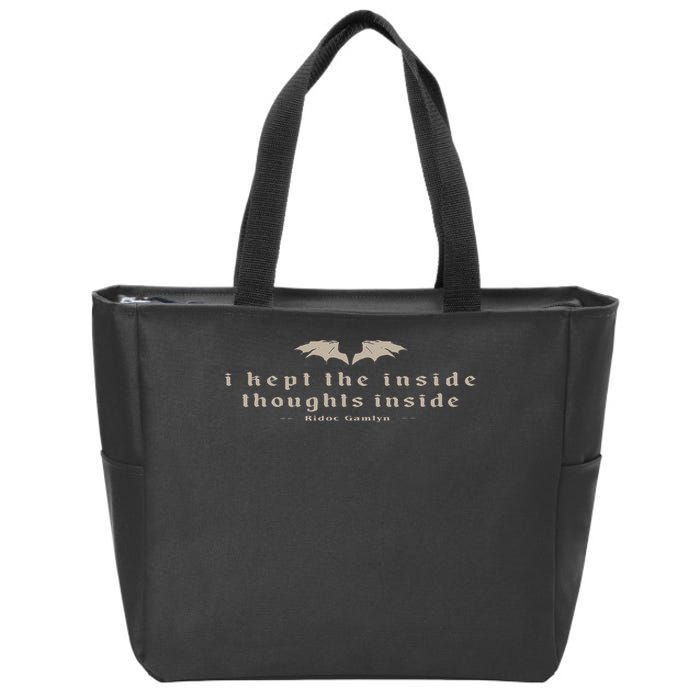 I Kept The Inside Thoughts Inside Bookish Zip Tote Bag