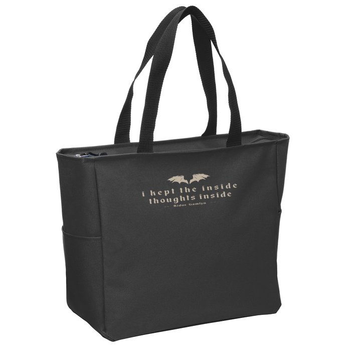I Kept The Inside Thoughts Inside Bookish Zip Tote Bag