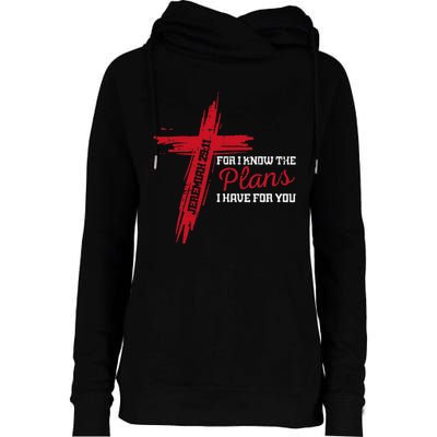 I Know The Plans I Have For You God Christian Womens Funnel Neck Pullover Hood