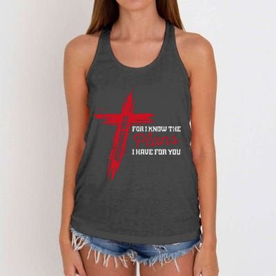 I Know The Plans I Have For You God Christian Women's Knotted Racerback Tank