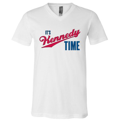 Its Kennedy Time RFK Jr. V-Neck T-Shirt