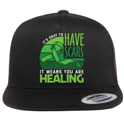 It's Kay To Have Scars It Means You Are Healing Mental Health Awareness Flatbill Hat