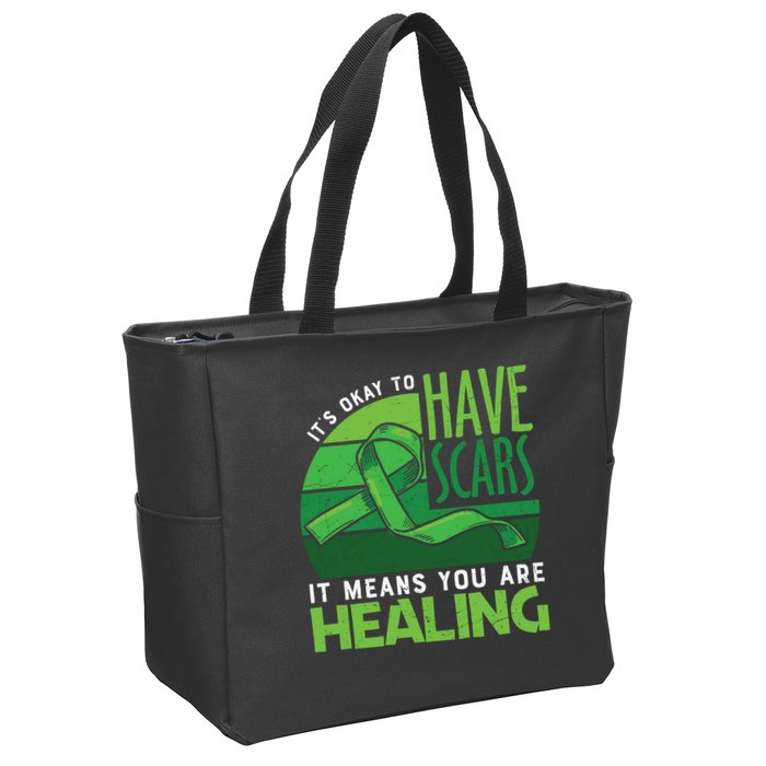 It's Kay To Have Scars It Means You Are Healing Mental Health Awareness Zip Tote Bag