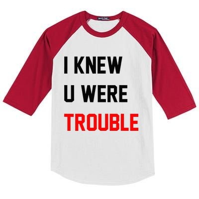 I Knew U Were Trouble Kids Colorblock Raglan Jersey