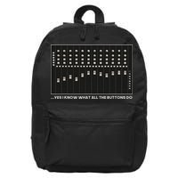 I Know What All The Buttons Do Audio Sound Engineer 16 in Basic Backpack